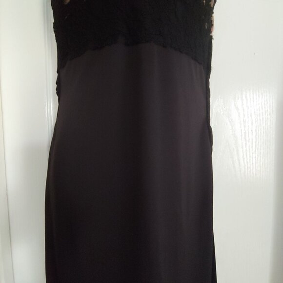 Marina Black Goth Lace Sequin Slip Dress Stretch Y2k Date Event Dress 8 - Picture 4 of 13